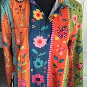 Colorful Floral Button-Up Shirt
